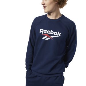 Bluza Męskie Reebok Classic Vector Crew Granatowe PL 81EGISK